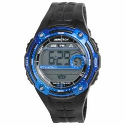 Outlet 😍 Armitron Men's Digital Chronograph Black Resin Strap ⌚ Watch Blue/Black 🎉